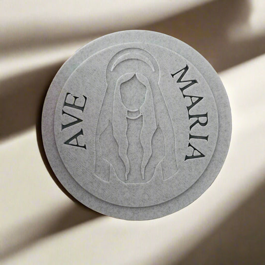 Ave Maria Marble PLA Magnetic Mary Decor Souvenir 3.5"x0.21"
